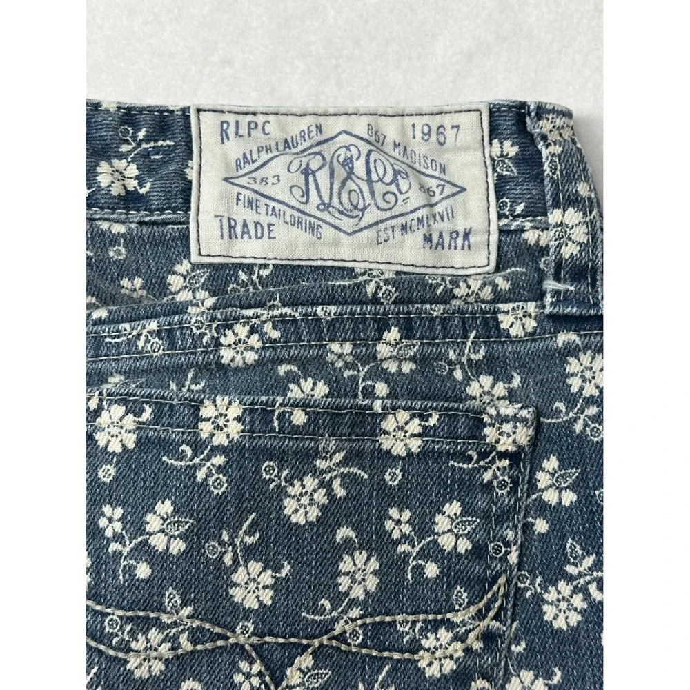 Ralph Lauren Kids‎ Bowery Skinny Jeans Blue Floral Print Size 8